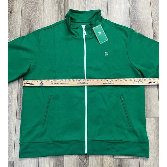 Flint Park Green Full Zip Athletic Golf/Tennis/Pickleball Sweatshirt Mens 2XL - Picture 9 of 9